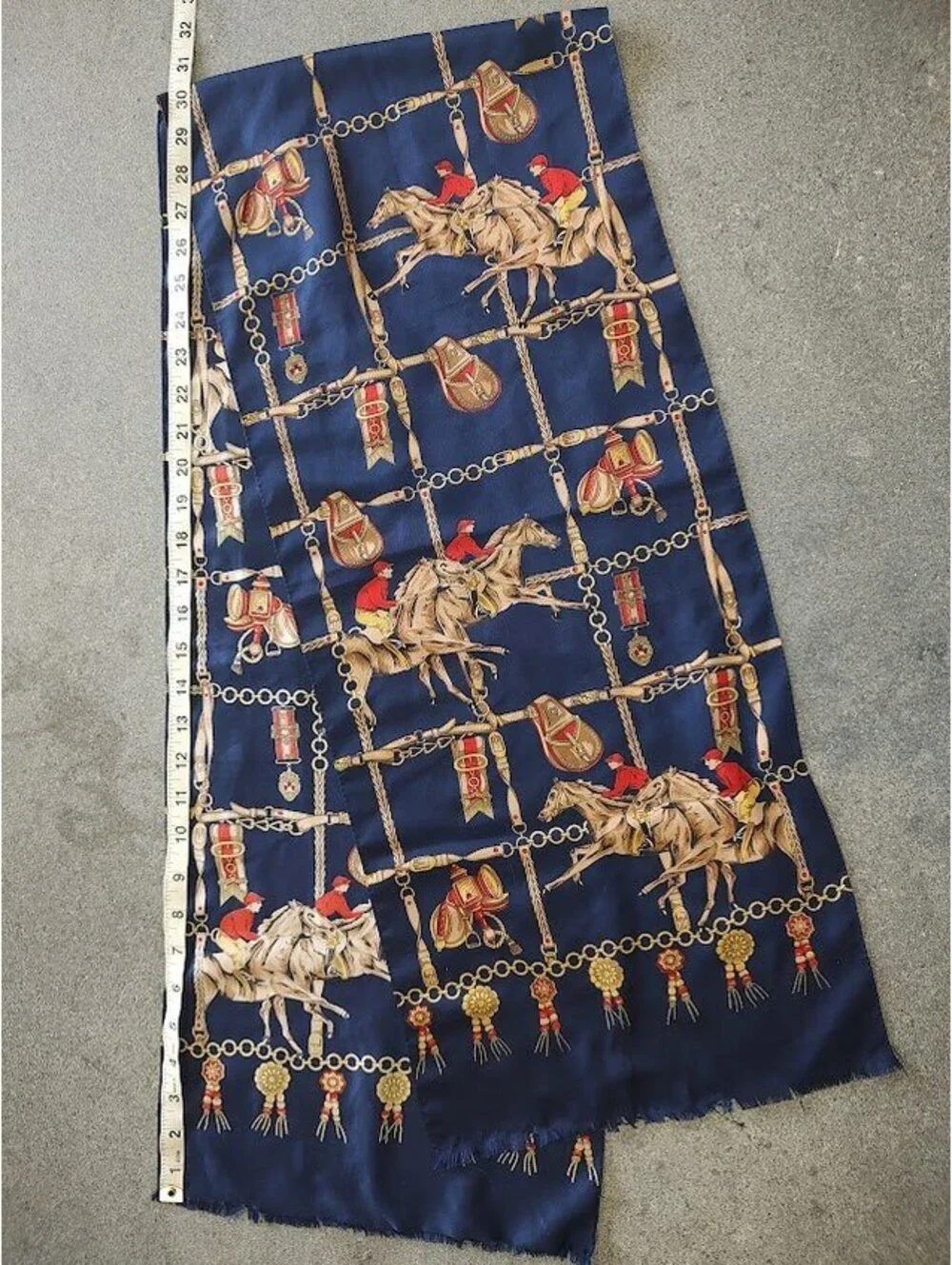Fleur-de-lis Horse Motif Scarf  #Vintage80'sEquestrian #ItalianNovelty